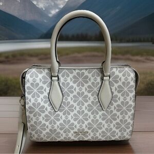$348 Kate Spade Spade Flower Monogram Medium Satchel Parchment Multi ivory